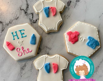 Gender reveal sugar cookies
