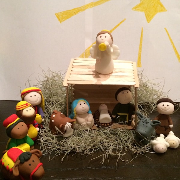 Fondant Nativity Cake Topper Etsy