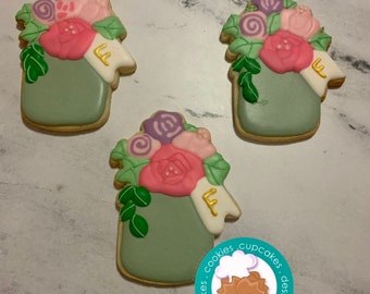 Flower Jar sugar cookies