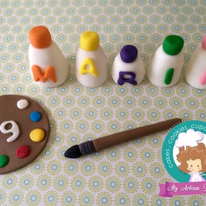 Art fondant cupcake topper