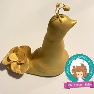 Gold Peacock  fondant cake topper