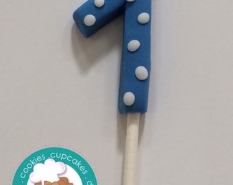 Numbers fondant cake topper