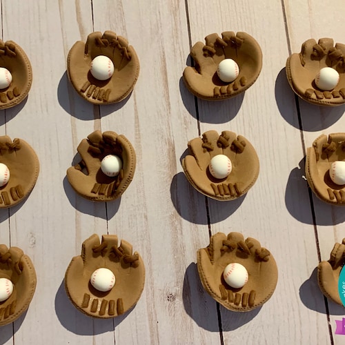 Fondant Cupcake Topper Baseball Etsy