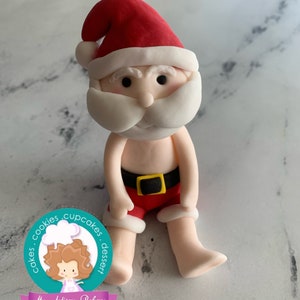 Santa in July fondant cake topper