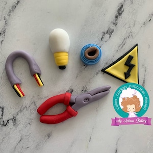 Electrical tools fondant cake toppers