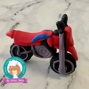 Dirt bike fondant cake topper