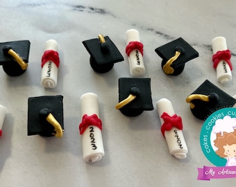 Graduation fondant cupcake  toppers