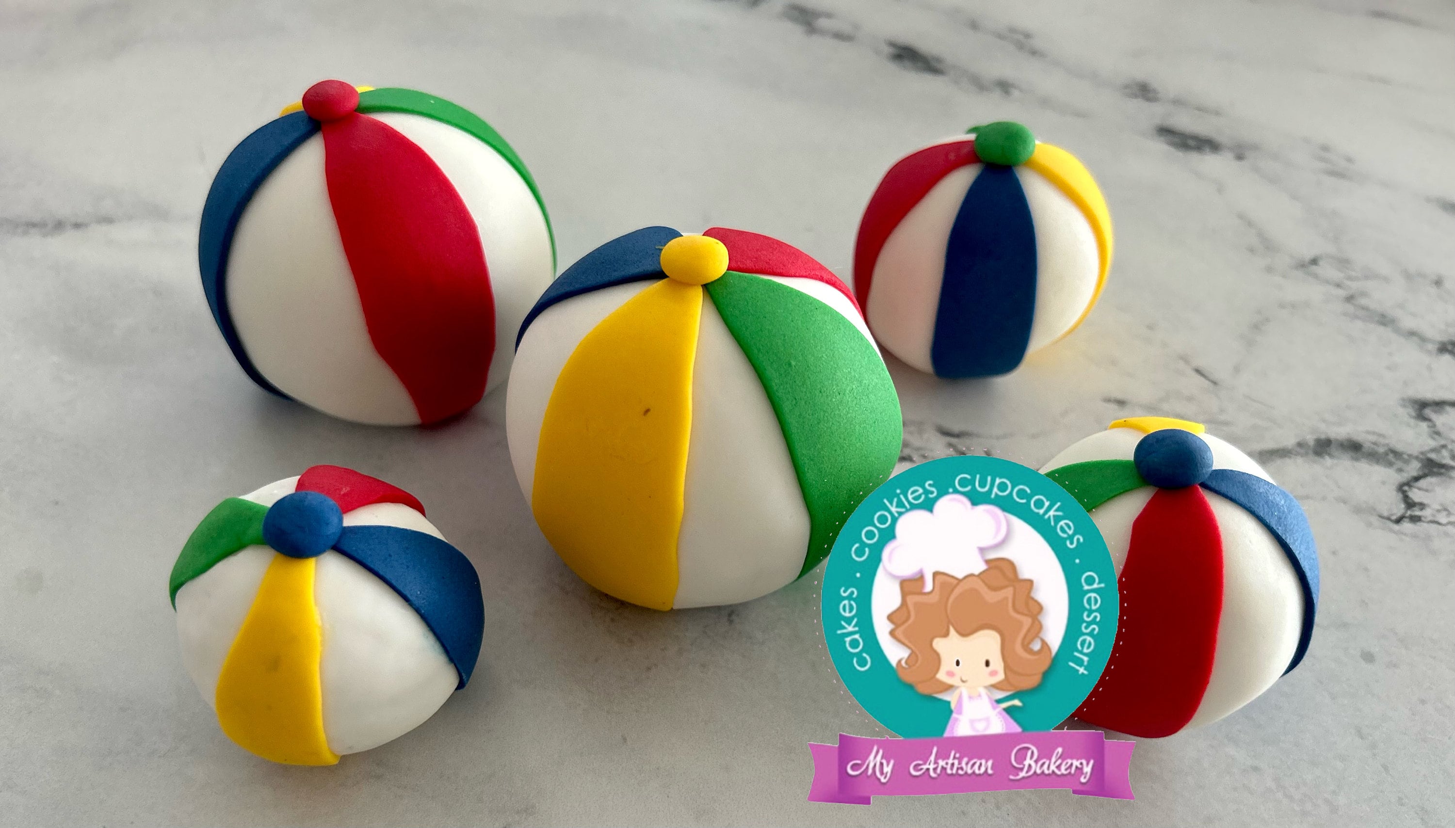 Beach Ball Fondant Topper - Etsy