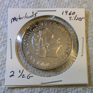 1960 21/2 Gulden Nederland Queen Julia