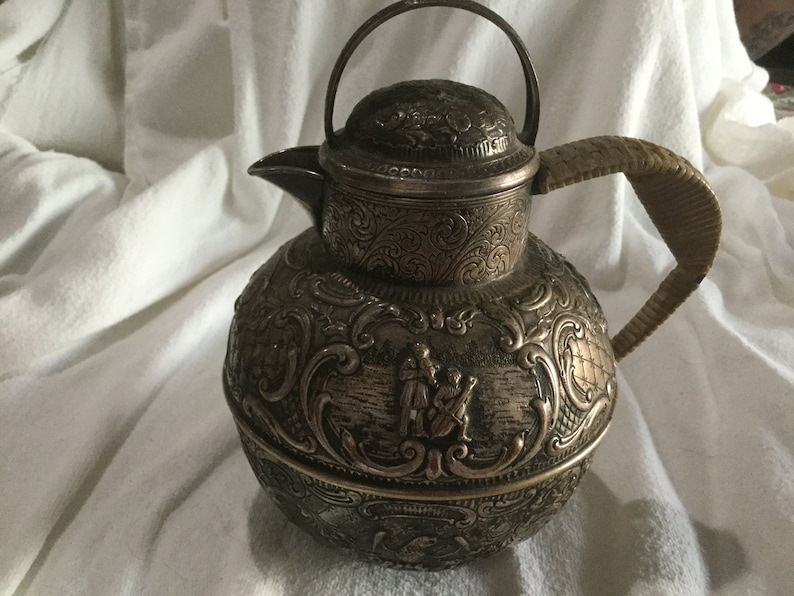 E.G. Webster & Son Silver Plated Repousse Teapot image 1