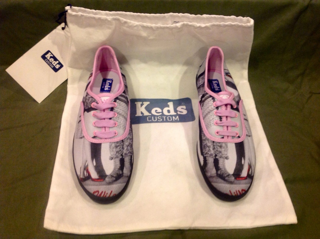 Keds Custom Army Wife Sneakers 7 1 2 U.S. With Keds Dust Bag Etsy