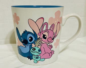 Disney Stitch,Angel And Scrump Large Coffee Mug