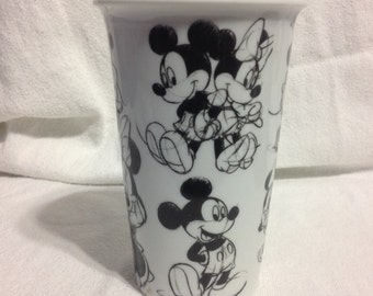 Disney Mickey And Minnie Thru The Years Art Glass