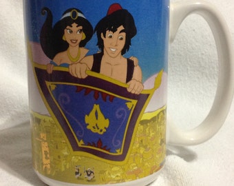 Authentic Disney Exclusive Aladdin And Jasmine Magic Carpet Ride Mug