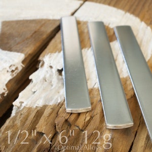 Aluminum Cuff Bracelet Blanks – 1/2" x 6" 12 Gauge Stamping Supplies
