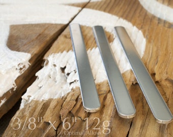 12g Aluminum Cuff Blanks - 3/8" x 6" Flat Stamping, Rounded Corners