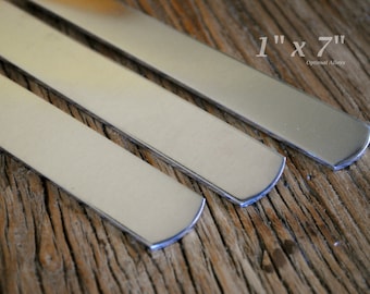 Polished Aluminum Cuff Blanks – 12 Gauge, Flat Stamping (1x7 inch)