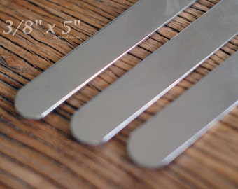 10 Polished 3/8 x 5, 12g Aluminum Cuff Blanks - Flat/ 12 gauge/ bracelet blanks