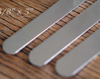 Aluminum Cuff Blanks - 3/8" x 5", 12g, Flat Stamping