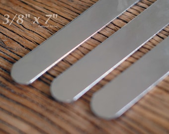 5 Polished 3/8 x 7, 12G Aluminum Cuff Blanks - Flat/ 12 gauge/ bracelet blanks