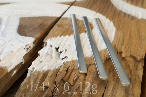 Polished Aluminum Cuff Blanks - 1/4" x 6" - 12g Metal Stamping Supplies