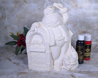 Vintage 1950s Ready to Paint Christmas Ceramic Bisque Santa Unpainted