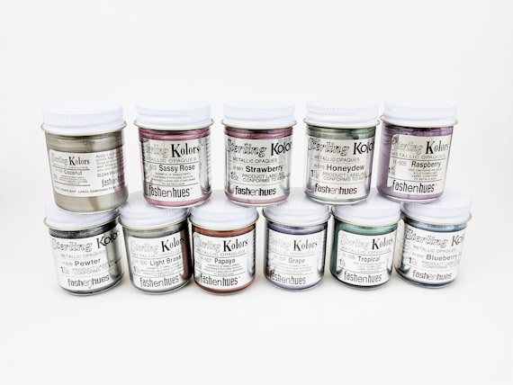 Fashenhues Sterling Kolors Metallic Opaque Paint for Ceramics,  Wood, Resin, Ceramic Paint, Ceramic Stain - 1 oz. Jar