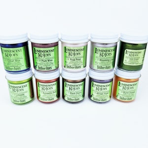 Pintura luminiscente Fashenhues para cerámica, madera y resina, pinturas luminiscentes, tinte para bizcocho de cerámica, frasco de 1 oz