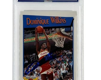 Dominique Wilkins Autographed 1991 NBA Hoops Slam Dunk Champion PSA Authenticated