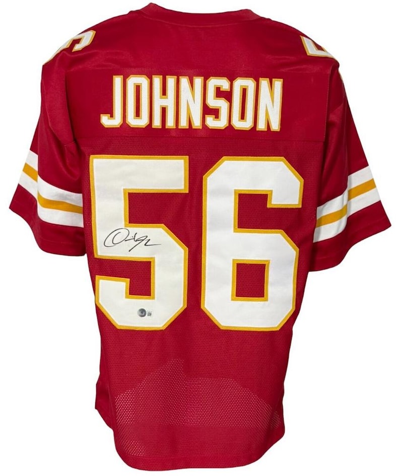Kansas City Chiefs Derrick Johnson Signed Pro Style Red Jersey BAS Authenticated zdjęcie 1