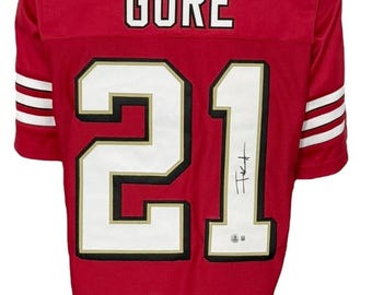 San Francisco 49ers Frank Gore Autographed Pro Style Red Jersey BAS Authenticated