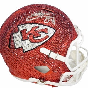 Kansas City Chiefs Travis Kelce Autographed Full Size Swarovski Crystal Speed Helmet BAS Authenticated