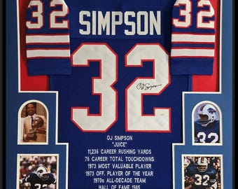 O.J. SIMPSON Unsigned Custom Buffalo Red Sewn New Football Jersey