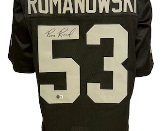 Oakland Raiders Bill Romanowski Autographed Pro Style Black Jersey BECKETT Authenticated