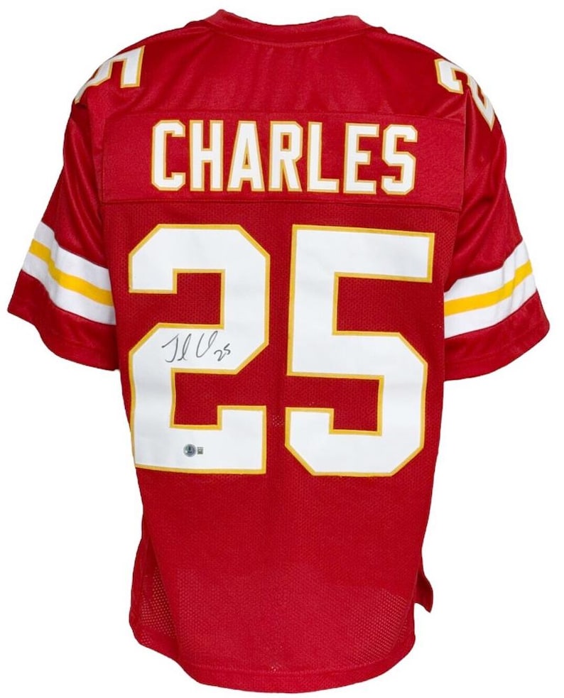 Kansas City Chiefs Jamaal Charles Autographed Pro Style Red Jersey BECKETT Authenticated image 1