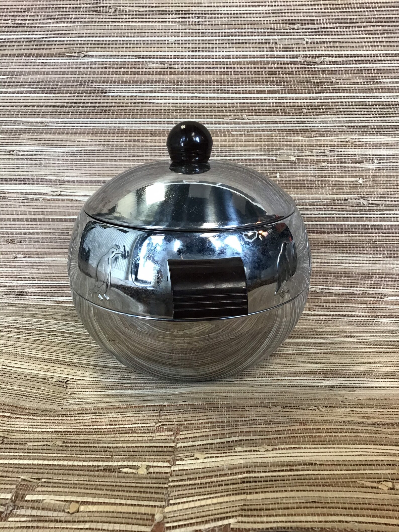 Vintage Mid Century Modern Chrome Ice Bucket With Penguins Etsy