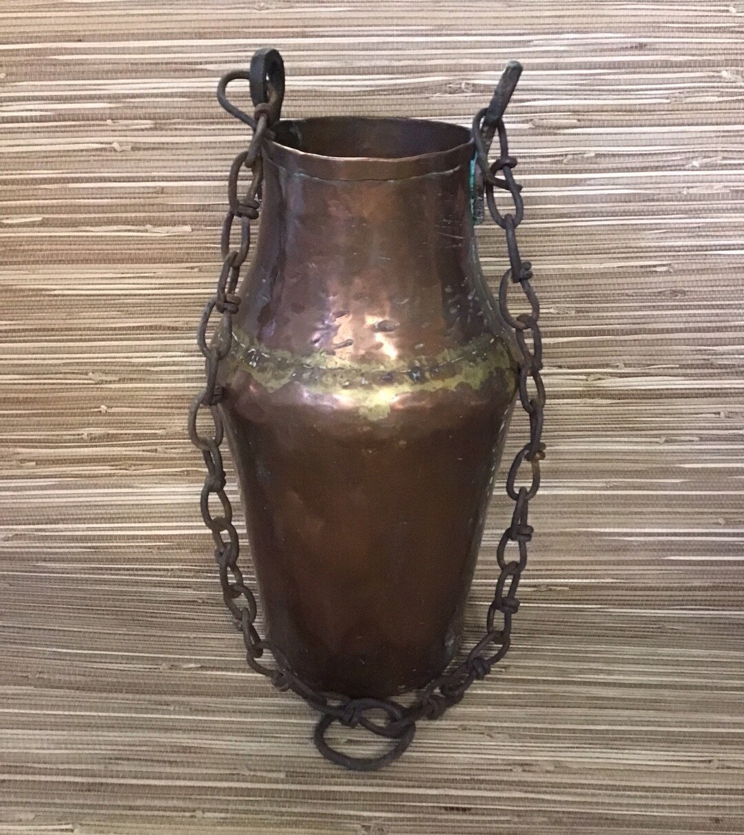 Copper Metal Hanging Vase Etsy