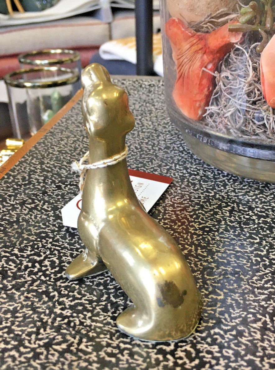 Vintage Solid Brass Sea Lion Figurine - Etsy