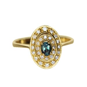 Alexandrite Ring -Natuurlijke Alexandrite met diamanten- in 14K Yellow Gold met Certificaat!! Gratis verzending in de VS