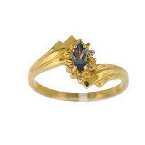 Alexandriet Diamond Ring - natuurlijke alexandriet - in 14K Yellow Gold met certificaat! Gratis verzending in de VS