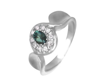 Alexandrite Ring Diamond Natural Gem 14K Gold