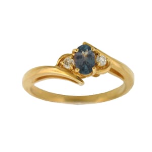 Alexandrite Ring - natuurlijke ovale Alexandrite met diamanten in 14K geelgoud met certificaat! Gratis verzending alleen IN VS