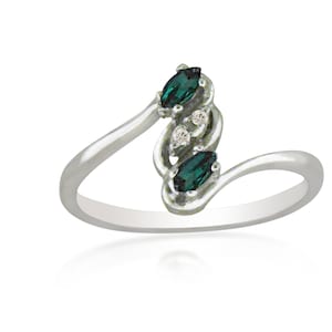 Alexandrite Ring -Natuurlijke Alexandrite met diamanten gezet in 14K Goud met Certificaat! Gratis verzending alleen in de VS