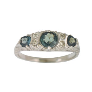 Anel de diamante Alexandrita - Alexandrita natural - em ouro branco 14 K com certificado! Frete grátis somente nos EUA
