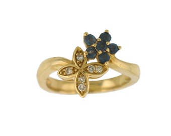 Alexandrite Ring Natural Alexandrite with diamonds- in 14K Yellow Gold with Certificate!Free Shipping in The USA