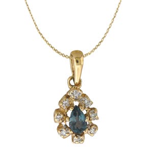 NATURAL Color change Alexandrite Diamond Pendant Necklace  in 14K Yellow Gold with Certificate! Free Shipping in the USA