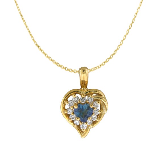 Alexandrite Heart Necklace Pendant With 