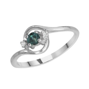 Alexandriet Diamond Ring - natuurlijke alexandriet - in 14K goud met certificaat! Gratis verzending in de VS