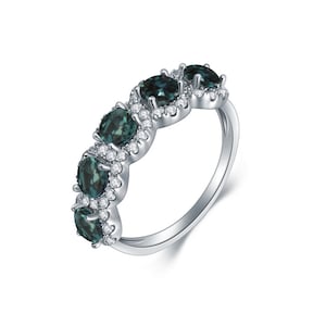 Pedra de mudança de cor natural de alexandrita brasileira = anel de diamante de ouro 14K de 1,59 quilates - vem com certificado!