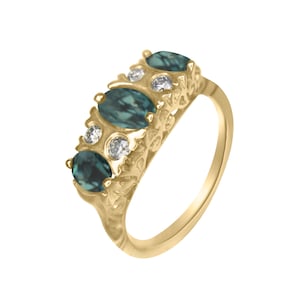 Anel de Diamante Alexandrita - Alexandrita Natural - em Ouro 14k com Certificado!!! Frete grátis nos EUA